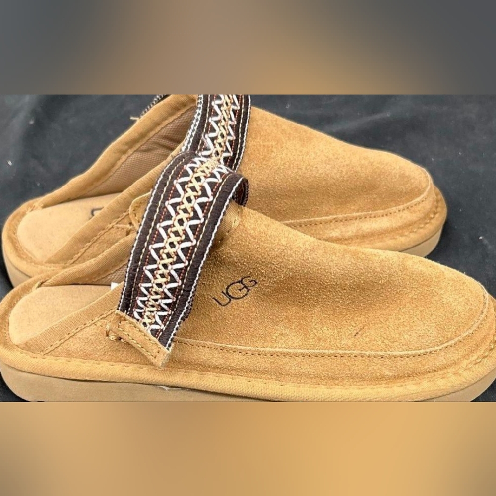UGG Goldenstar UGGbraid Kids Tan Slip-On Slippers Big Kids' Size 4 NWOT - Picture 3 of 7